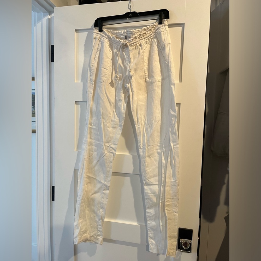 Roxy Linen Drawstring Pants Size M - image 5